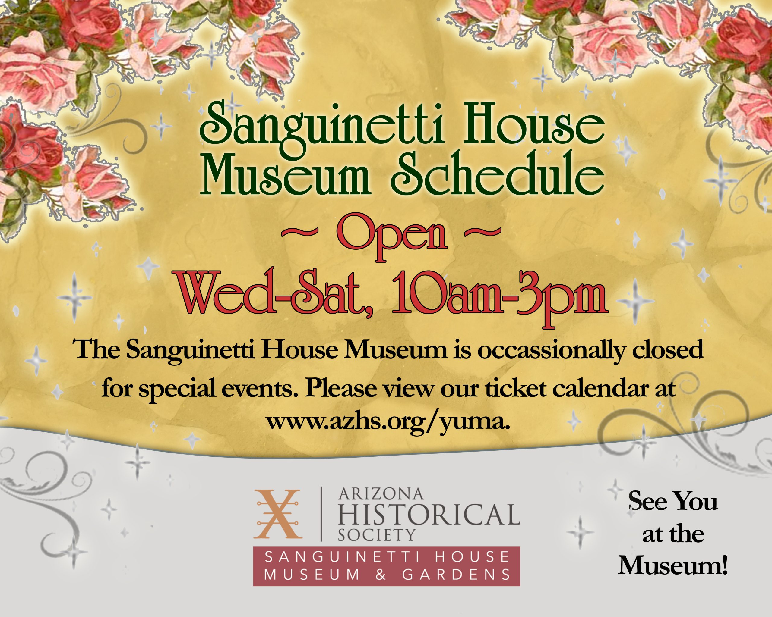 Museum Hours and Ticket Calendar