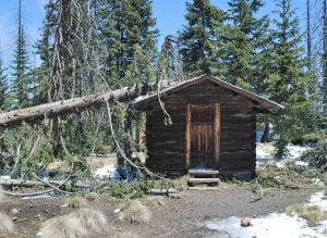 The historic 1911 Kendrick Mountain Fire Lookout Cabin
