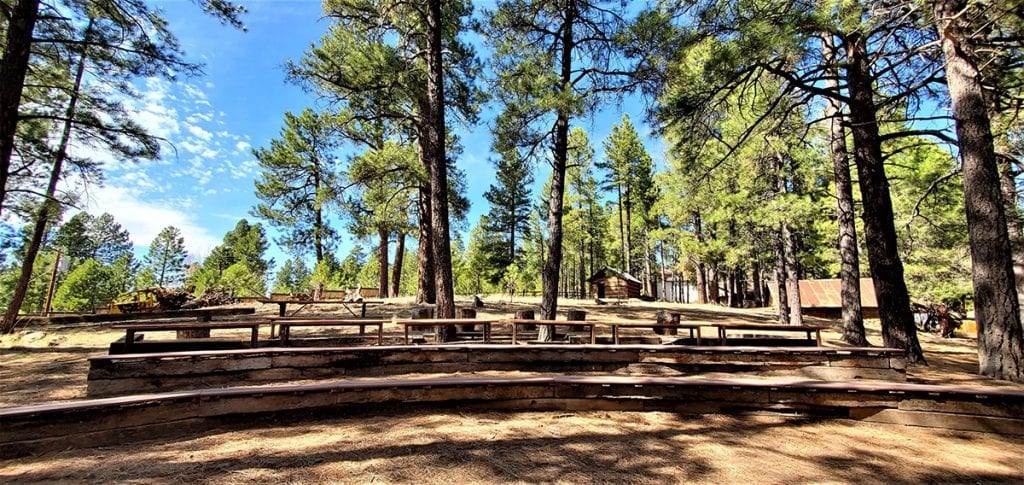 Pioneer grounds Doney Amphitheatre looking north