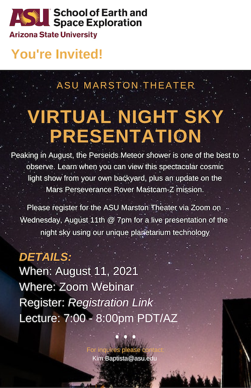 ASU School of Earth and Space Exploration August 11